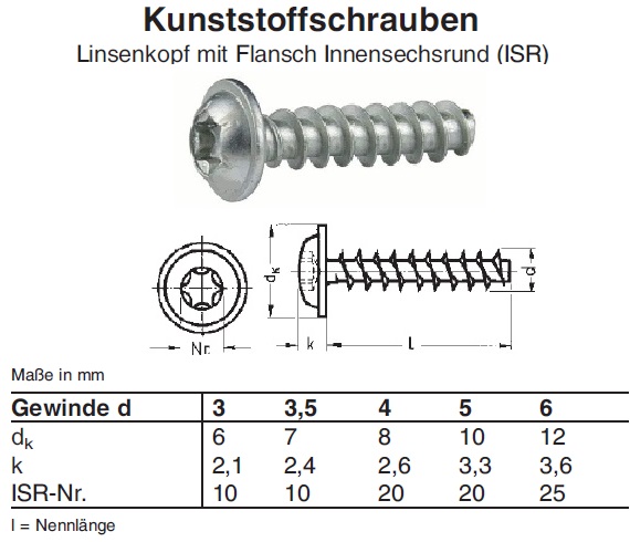 Schrauben Linsenkopf mit Flansch Torx verzinkt für Kunststoff /  Thermoplaste günstig bei  kaufen
